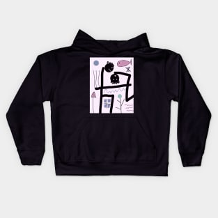 Kids Contemplating Objects Stick Figure Kids Hoodie